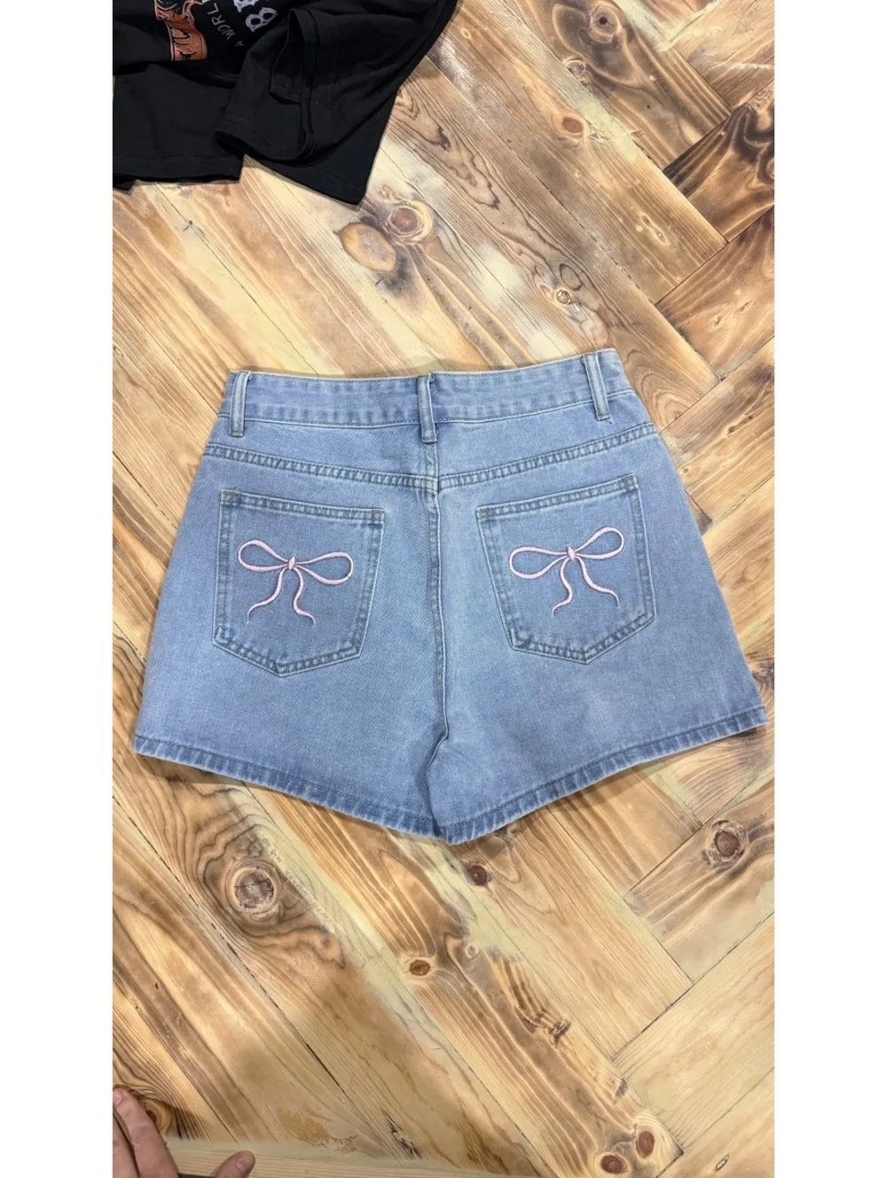 Denim Bow Pocket Shorts